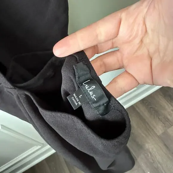 Lulus Thinking Out Loud Black Backless Jumpsuit Large Womens - Picture 5 of 6